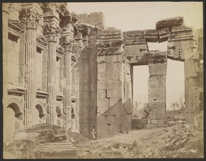Interior, Temple of Jupiter, Baalbek by Félix Bonfils