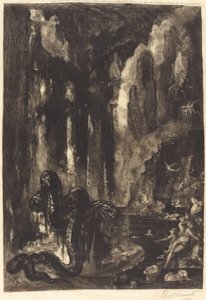 Untitled (The Dream of the Mogul?) by Félix Bracquemond after Gustave Moreau