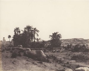 Karnak Thebes, Avenue of Sphinxes - General View Taken from Point G, 1851-52, printed 1853-54 by Félix Teynard