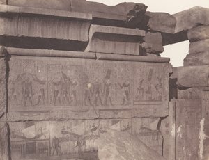 Karnak Thebes, Palace - Granite Construction - Sculpted Decoration, 1851-52, printed 1853-54 by Félix Teynard