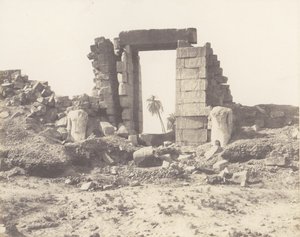Karnak Thebes, Premier Pylon - Ruins of the Gate and Colossi by Félix Teynard