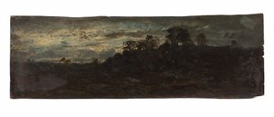 Barbizon, the evening, second half of the 19th century by Félix Ziem