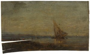 In front of Martigues, the yellow sail (circa 1875) by Félix Ziem