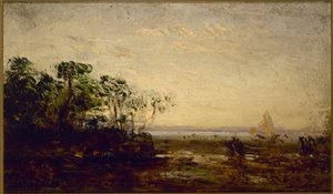 Martigues, Twilight Effect, between 1850 and 1900 by Félix Ziem
