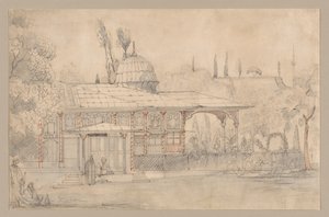 Pavilion Near a Mosque, 1800s by Félix Ziem
