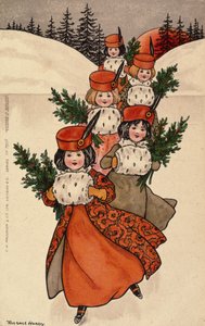 Five Little Girls with Muffs