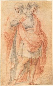 Two Male Figures: A Youth and an Old Man by Florentine 17th Century