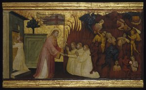 Saint Lawrence Liberates Souls from Purgatory by Florentine Lorenzo di Niccolò Italian