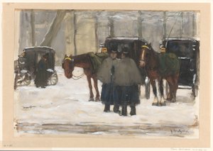 Carriages and Coachmen in the Snow by Floris Arntzenius