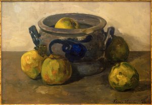 Stoneware Pot with Apples