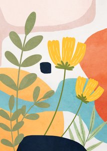 Abstract Yellow Flowers