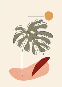 Monstera Leaf Desert Sun