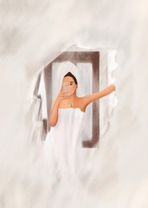 Towel Selfie Moment