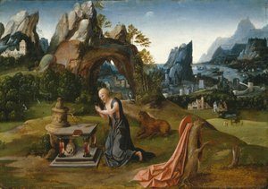 St. Jerome Praying in a Landscape by Follower of Joachim Patinir