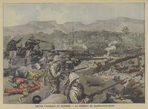 Fighting between French and Chinese troops at the Battle of Guangzhouwan