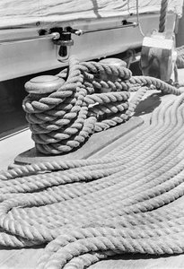 On the ship Amerigo Vespucci: bollard and rope by Fosco Maraini