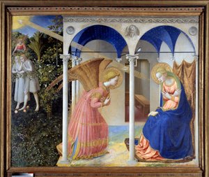 The Annunciation (in the background, Adam and Eve expelled from Paradise), c. 1445 by Fra (c.1387 1455) Angelico
