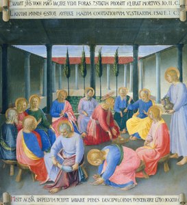 Inset depicting the washing of feet (detail)