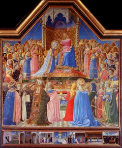 The Coronation of the Virgin (Predella of Scenes from the Life of Saint Dominic) by Fra  Angelico