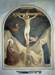 Crucifixion with the Virgin and Saint Dominic. Fresco by Guido di Pietro by Fra Angelico