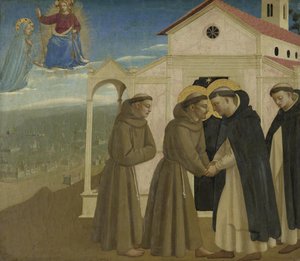 Part of a Predella: The Meeting of Saints Dominic and Francis by Fra Angelico