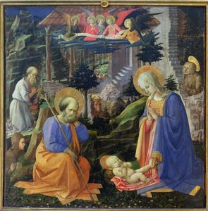 Adoration of the Child with SS. Hilary, Jerome, Mary Magdalene and Angels