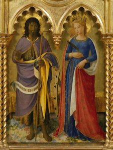 Saint John the Baptist and Saint Catherine of Alexandria (from the Perugia Altarpiece) by Fra Giovanni Angelico da Fiesole