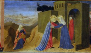 The Visitation (Predella of the Altarpiece The Annunciation), c. 1433-1434 by Fra Giovanni Angelico da Fiesole