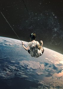 Dream Swing Over Earth by Fran Rodríguez