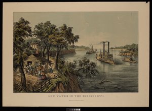 Low water in the Mississippi Robert E Lee by Frances Flora Bond (c.1812 76) (after) Palmer