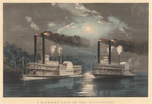 A Midnight Race on the Mississippi by Frances Flora Bond Palmer