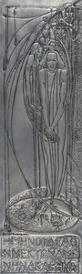 Repousse White Metal Plaque, 1893