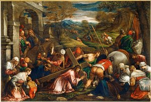 The Way to Calvary - Jesus Christ carrying the cross by Francesco (1549 92) Bassano