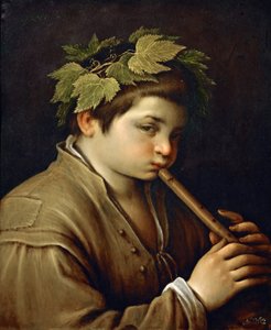Boy playing the Flute by Francesco Bassano
