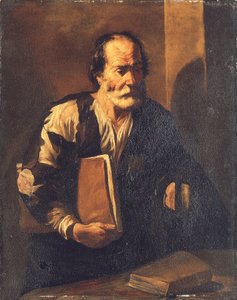 Diogenes holding a lamp