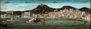Tavola Strozzi: the return of the Aragonese fleet victorious in the battle of Ischia in 1465