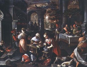 Lazarus at the Feast of Dives by Francesco (circle of) Bassano