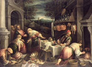 Jesus with Mary and Martha by Francesco Bassano