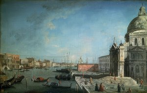 View of the Grand Canal from the Ponte degli Scalzi. Around 1735-1740. Right in the Picture the Church of Santa Maria di Nazareth (Scalzi)