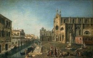 View of Venice with the Church of Santi Giovanni e Paolo. Around 1735-1740