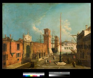 View of the Campo and the Gates of the Arsenal, Venice Painting by Francesco Albotto (1721-1757) 1743-1746 Private Collection