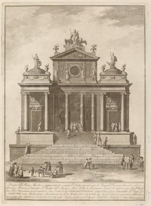 A Temple Dedicated to Jupiter, Juno, and Minerva, for the Chinea Festival by Francesco Barbazza