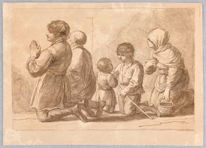 A Family Praying by Francesco Bartolozzi