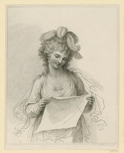 Reading Woman with Feather Hat by Francesco Bartolozzi