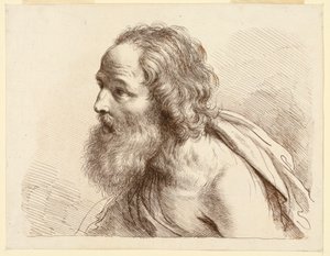 Portrait of an Old Man with a Beard, with Naked Shoulders by Francesco Bartolozzi