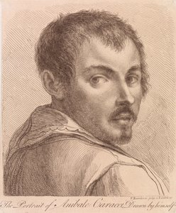 The Portrait of Annibale Carracci Drawn By Himself by Francesco Bartolozzi