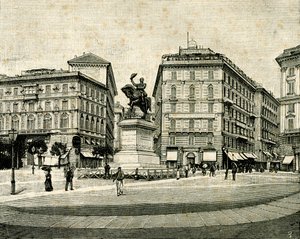 Monument to Victor Emmanuel II, by Francesco Barzaghi, Piazza Corvetto, Genoa, Liguria, Italy