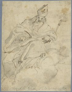 Bishop Sitting on a Cloud, Writing