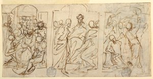 Three Stages of the Passion: The Mockery, Christ before Pilate, Flagellation, ca. 1848 by Francesco Coghetti