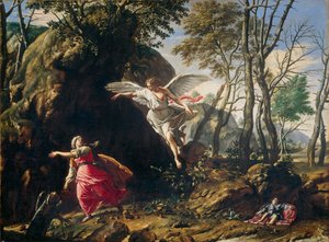 Hagar and Ishmael in the Desert by Francesco Cozza